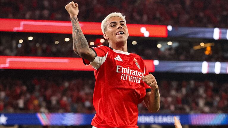 El gol del cordobés Barrenechea para el Benfica ante un exótico rival