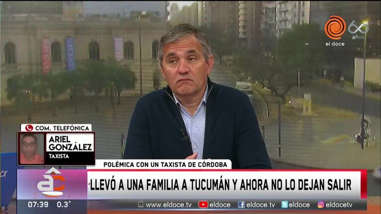 El drama de un taxista cordobés: llevó a una familia a Tucumán y ahora no lo dejan salir
