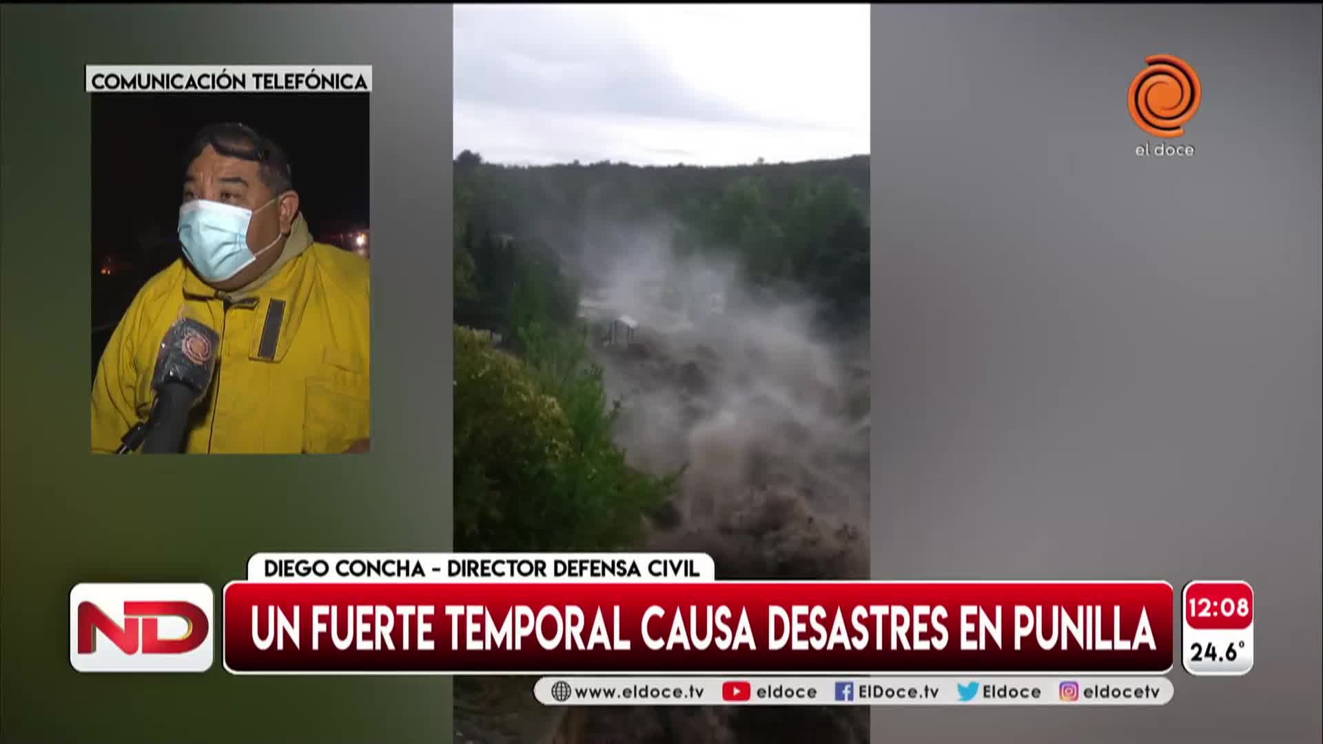 Temporal en Punilla: daños a casas, evacuados y autos arrastrados