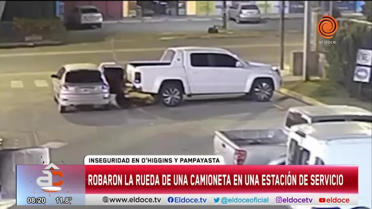 Robó una cubierta en una estación de servicio y quedó registrado