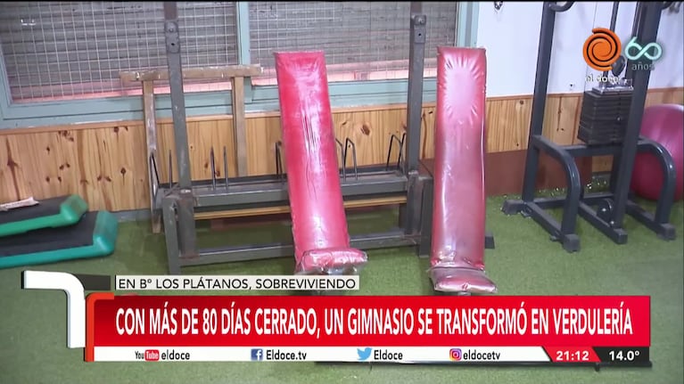 Un gimnasio se transformó en verdulería luego de más de 80 días cerrado