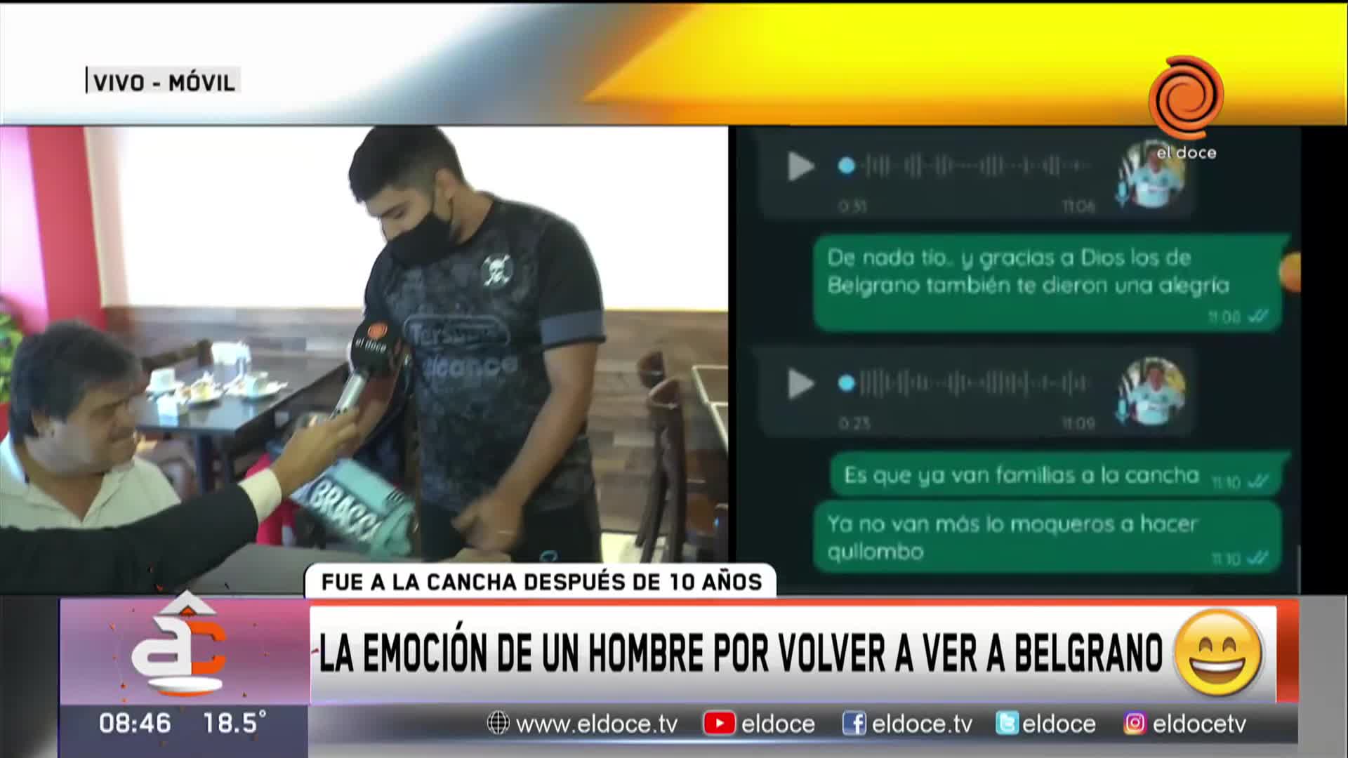 La emoción de un hincha de Belgrano por volver a la cancha