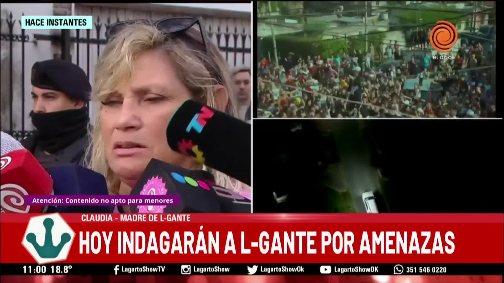 La mamá de L-Gante no pudo ver a su hijo detenido