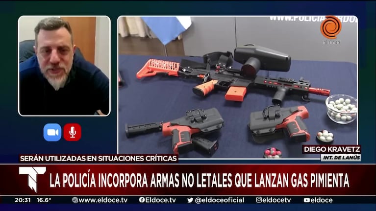 El intendente de Lanús explicó el uso de armas no letales en el municipio