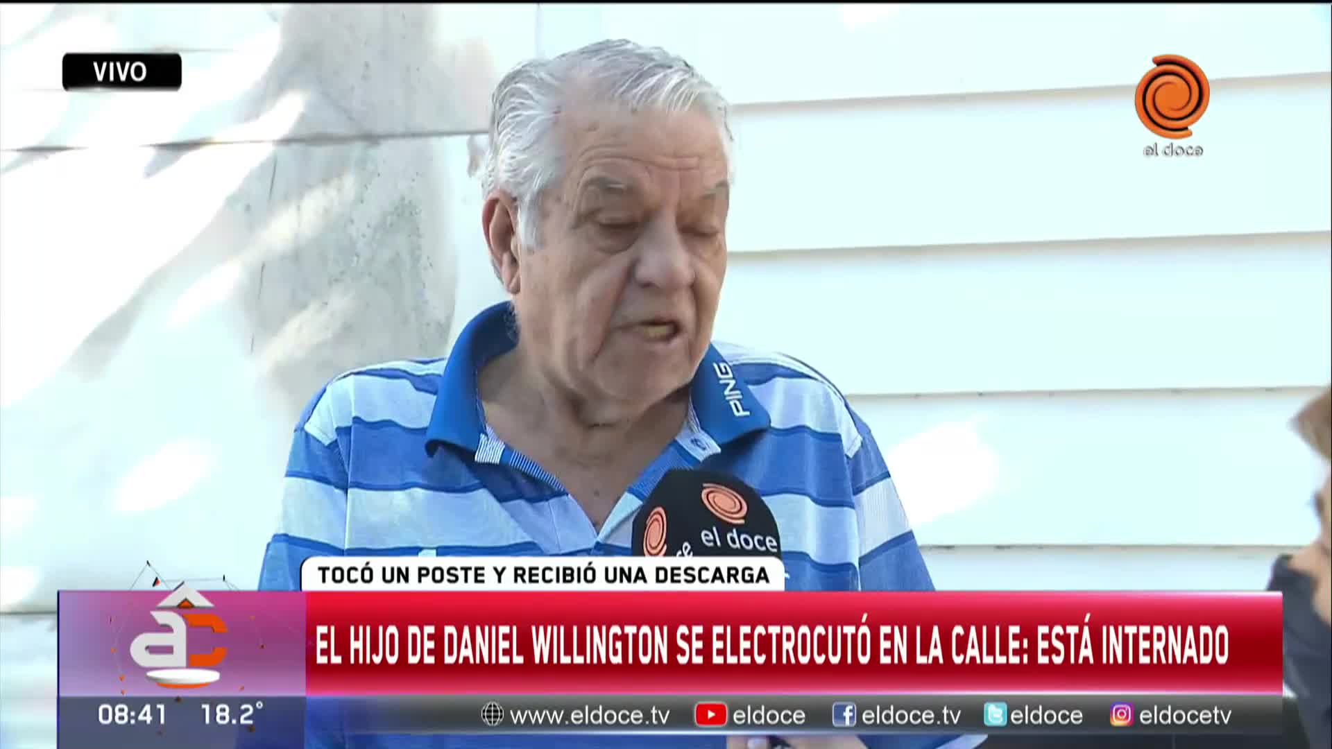 El hijo de Willington se electrocutó bajo la tormenta y quedó internado