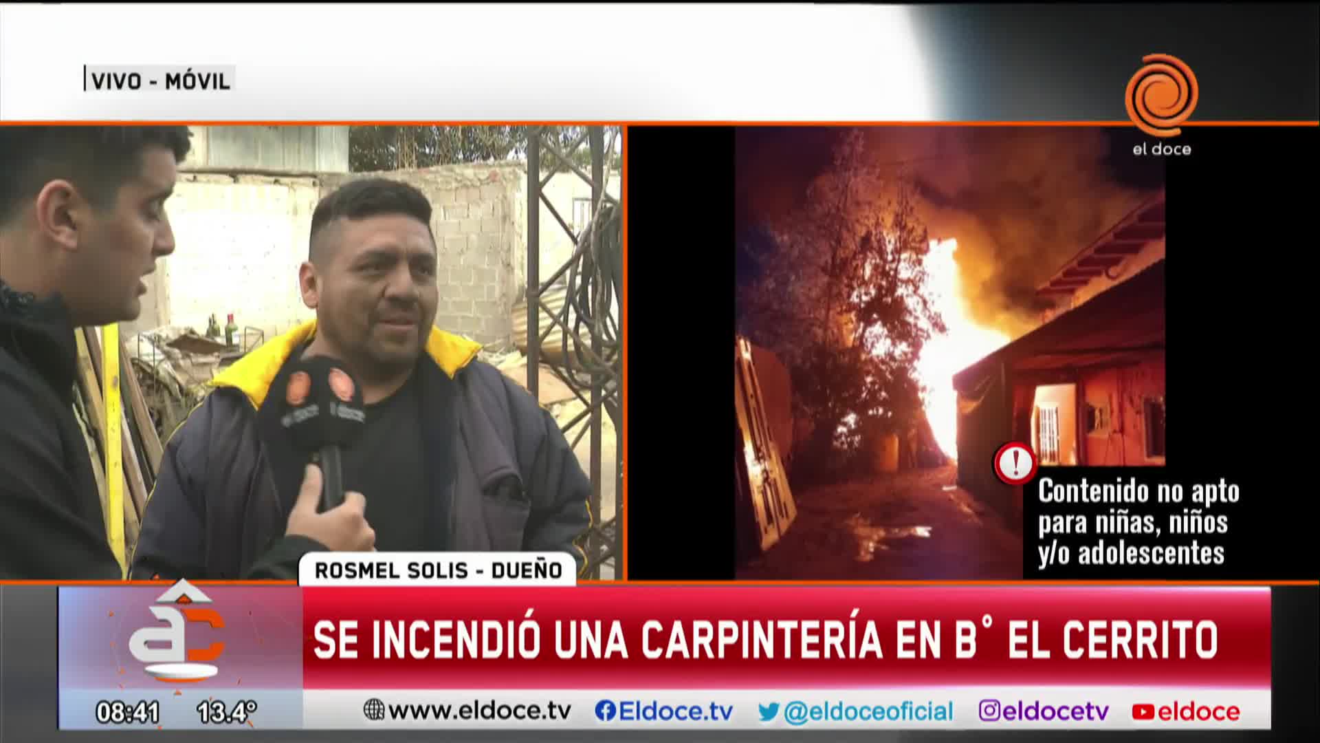 Una carpintería quedó destruida por un incendio