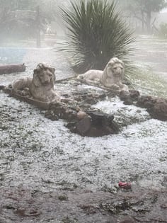 Caída de granizo en Potrero de Garay