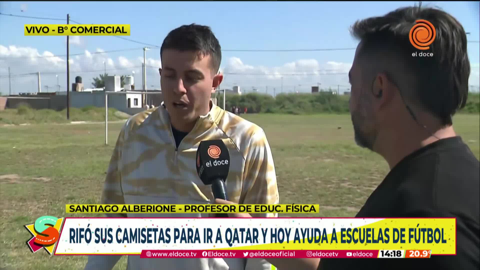 El cordobés que viajó a Qatar y ahora ayuda a escuelitas de fútbol