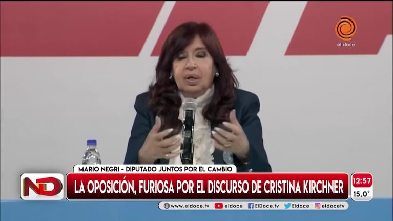 Negri, duro contra CFK: “Propone un país vinculado a un pasado que ya fracasó”