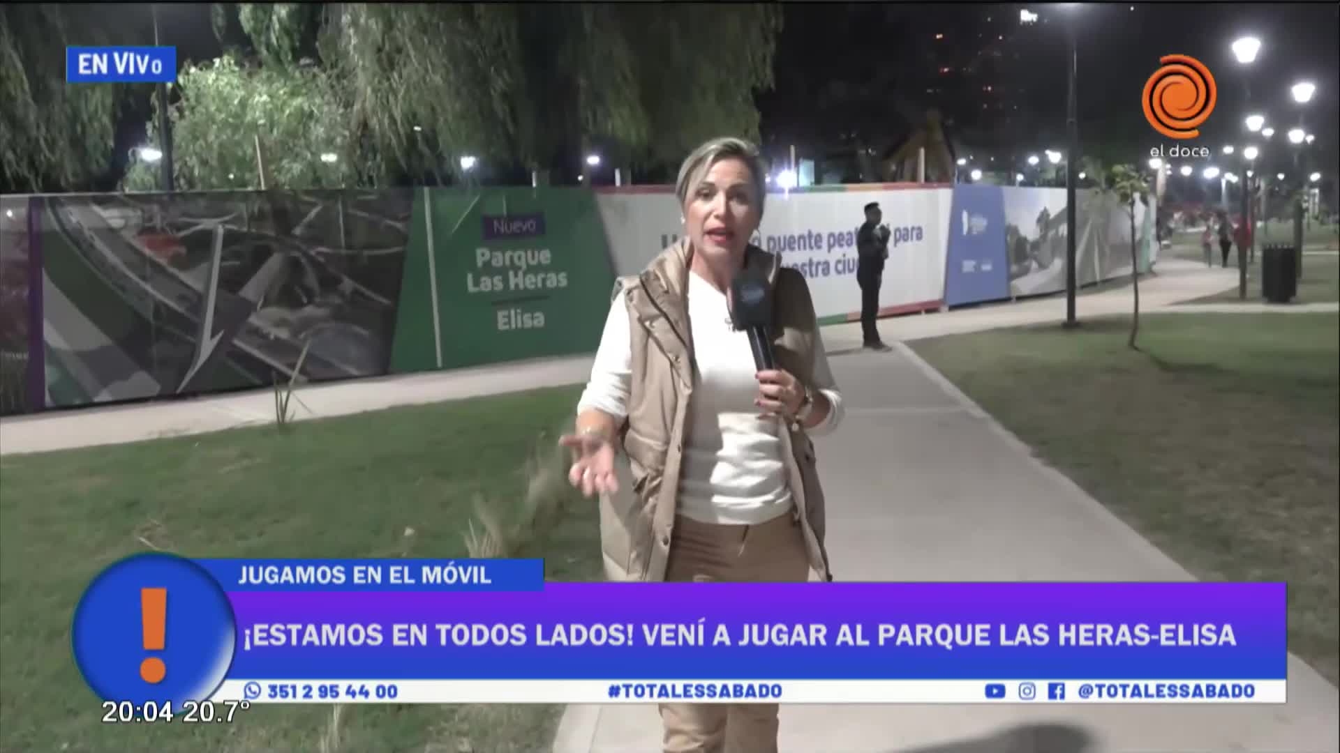 Así se ve el Parque Las heras de noche