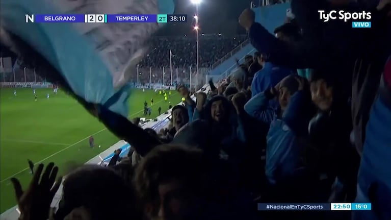 El gol de Novillo para el 3-0 de Belgrano