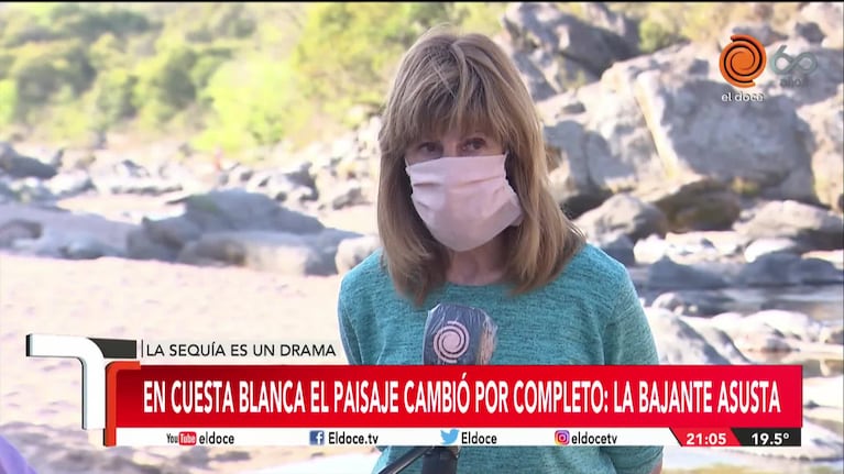 La sequía preocupa en Cuesta Blanca y el río se convirtió en un hilo de agua