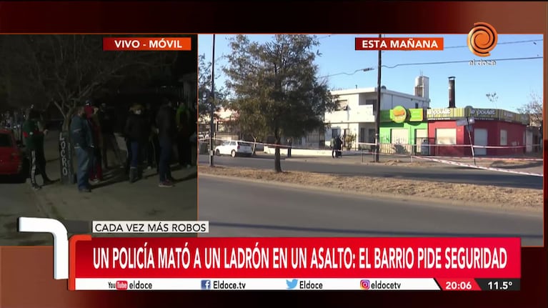 Robo y ladrón muerto: Villa Adela pide más seguridad