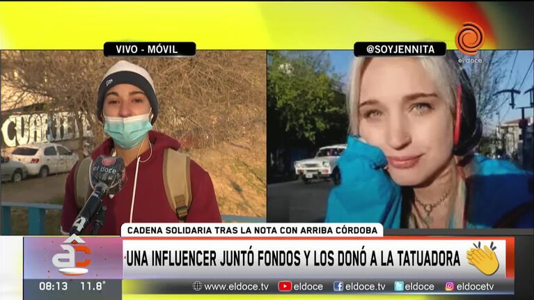 La historia de la influencer que ayudó a la tatuadora que espera por su cirugía