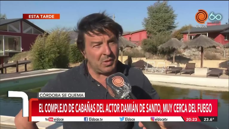 Damian De Santo: "Nunca pensé que el fuego avanzara tan rápido"