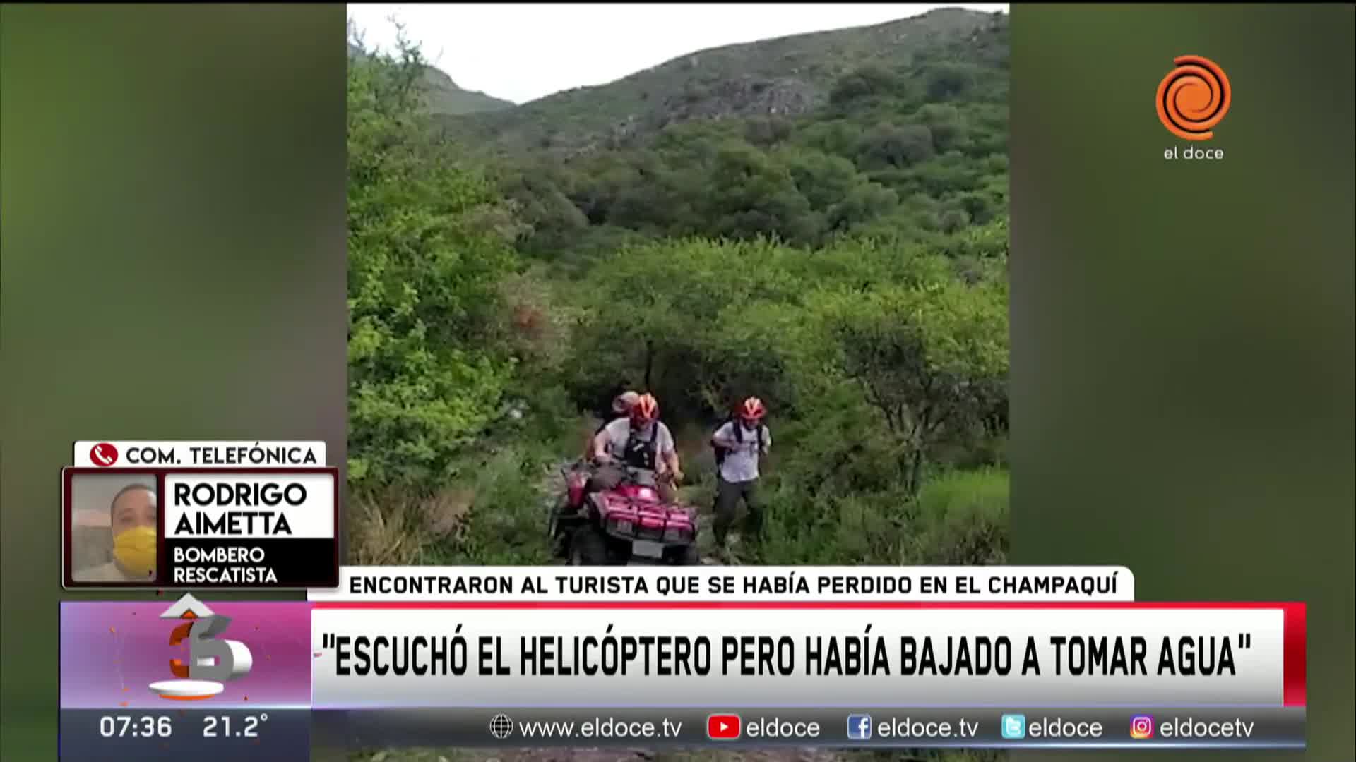 Habló el bombero que rescató al turista en el Cerro Champaquí