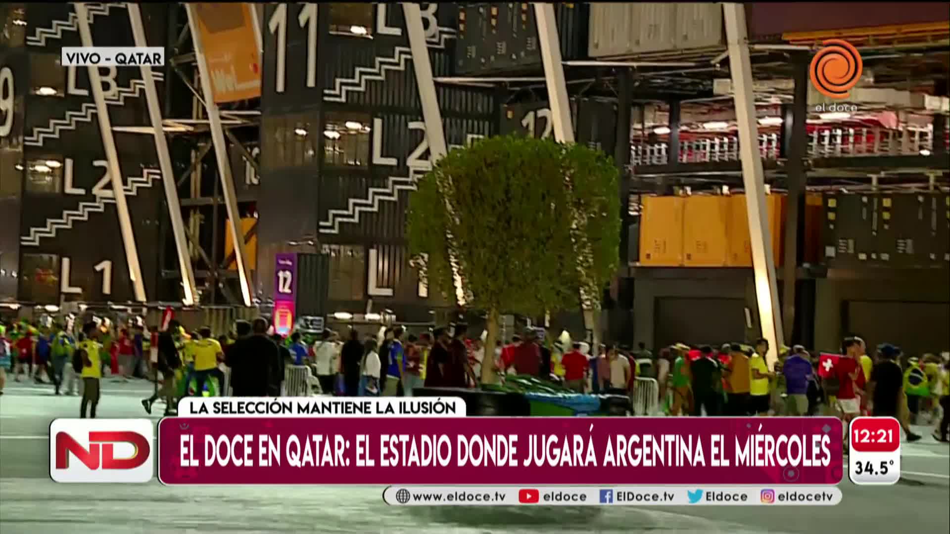 El Doce en el Estadio 974, escenario de Argentina-Polonia