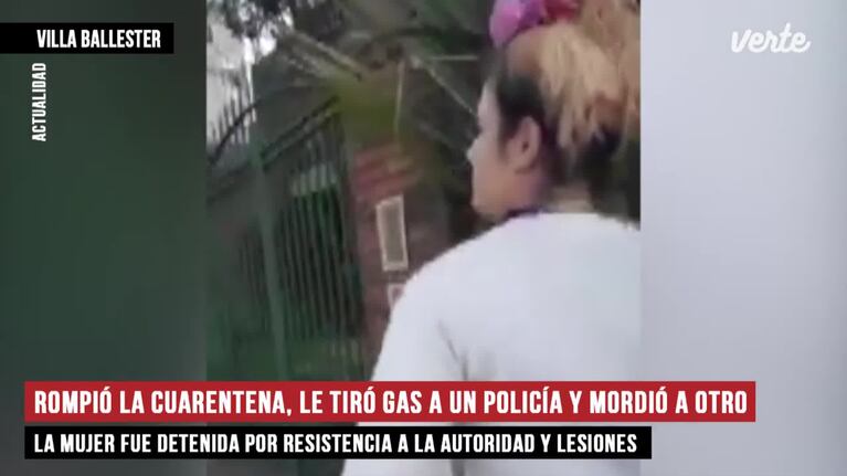 Rompió la cuarentena y agredió a policías