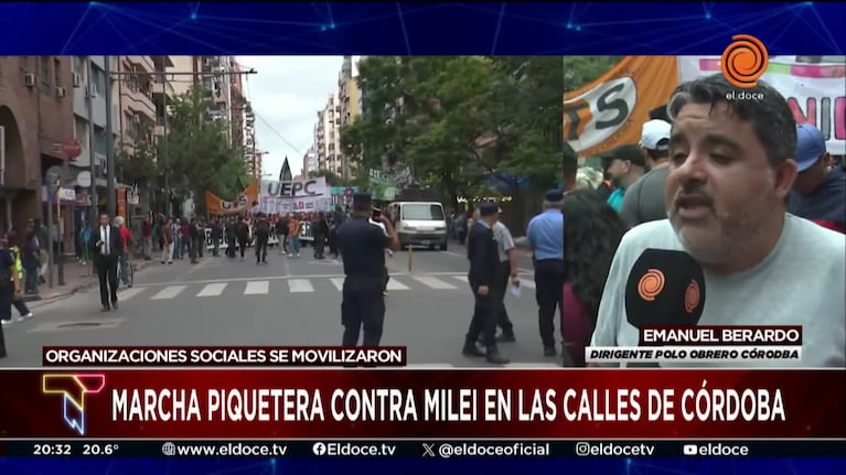 El reclamo del Polo Obrero en la marcha en Córdoba