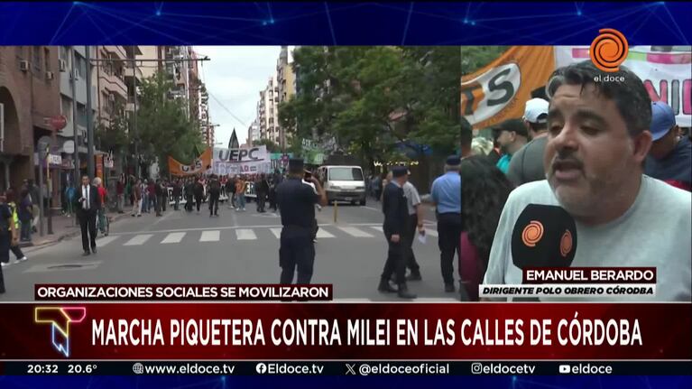 El reclamo del Polo Obrero en la marcha en Córdoba