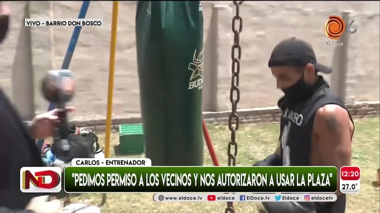 El boxeador cordobés que quiere ser campeón y entrena en una plaza