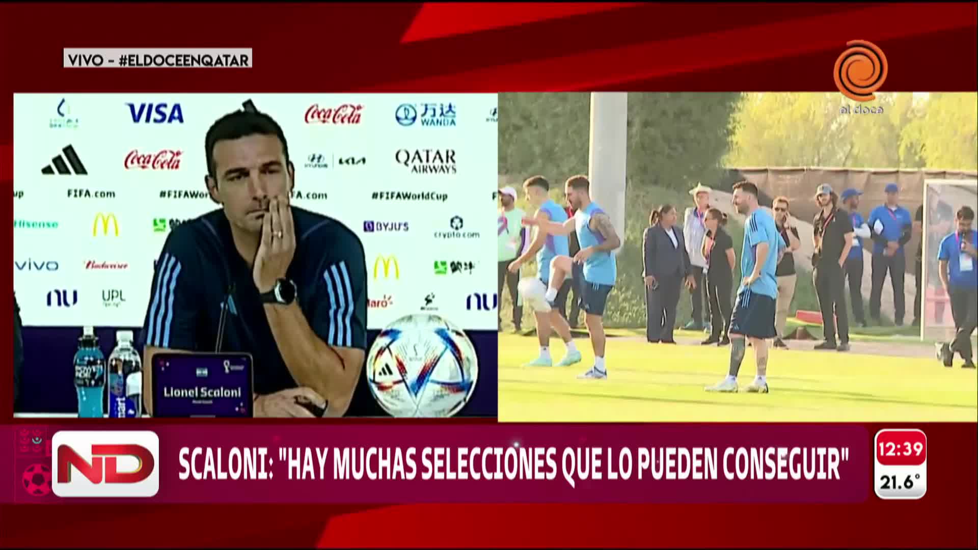 El Doce en la conferencia de Scaloni antes del debut