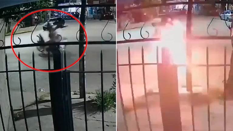 Chocaron dos motos de frente, explotaron y murió uno de los conductores: impresionante video