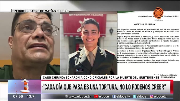 La palabra del papá de Matías Chirino tras la destitución de los oficiales