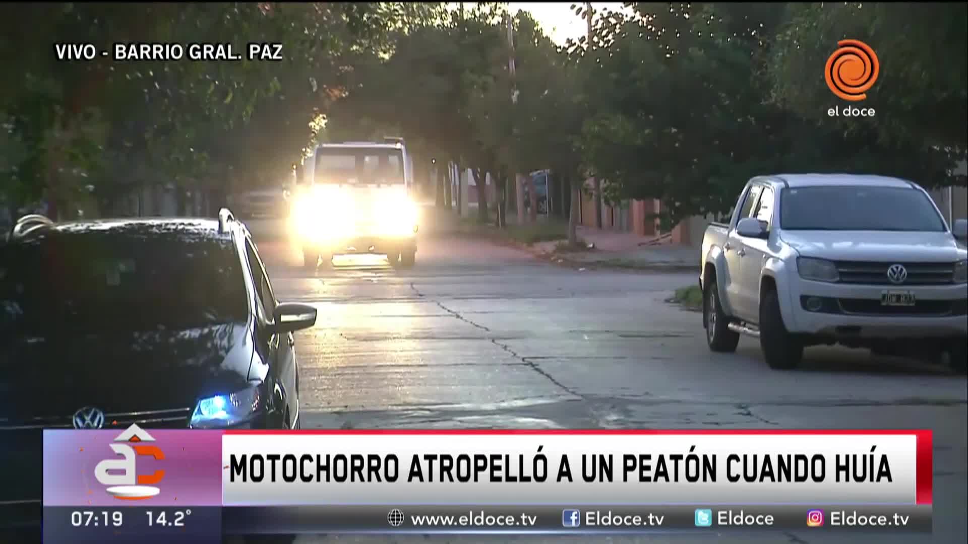 Atraparon a un motochoro en barrio General Paz