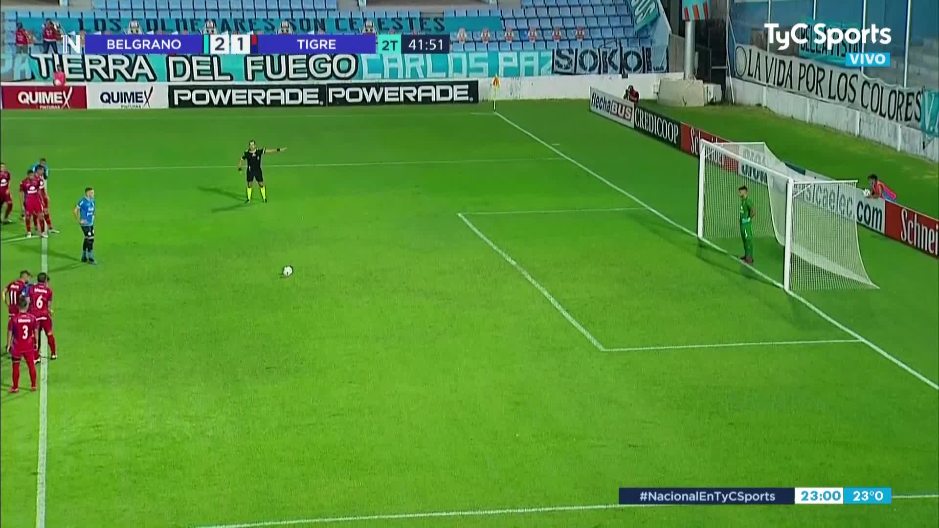 De penal, Vegetti puso el 2-1 para Belgrano ante Tigre