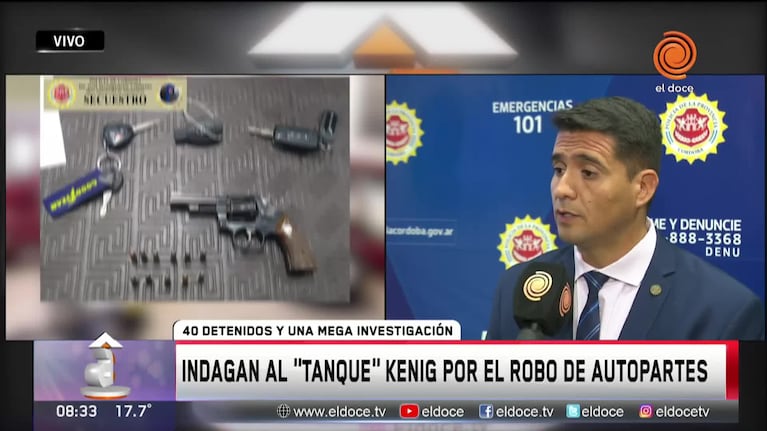 Indagan al "Tanque" Kenig que fue trasladado de Santa Fe a Córdoba