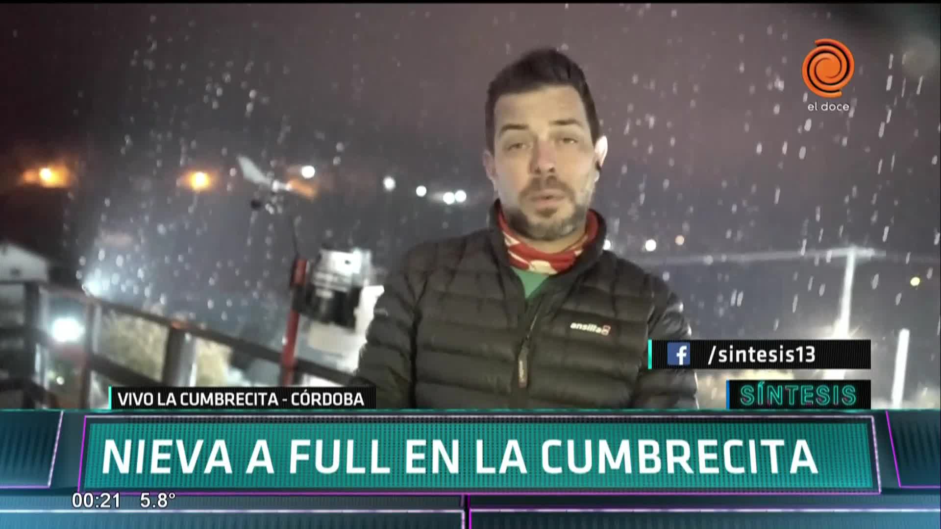 Se registran fuertes nevadas en las Altas Cumbres