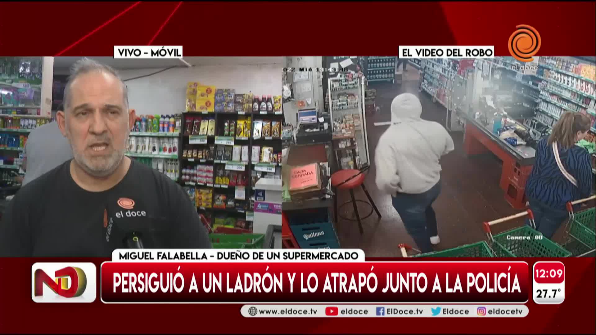 Corrió y atrapó al ladrón que asaltó su supermercado en el centro de Córdoba