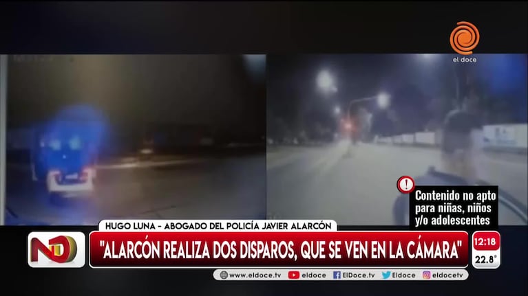 La defensa aseguró que el video de los disparos “demuestra lo que siempre sostuvo Alarcón”