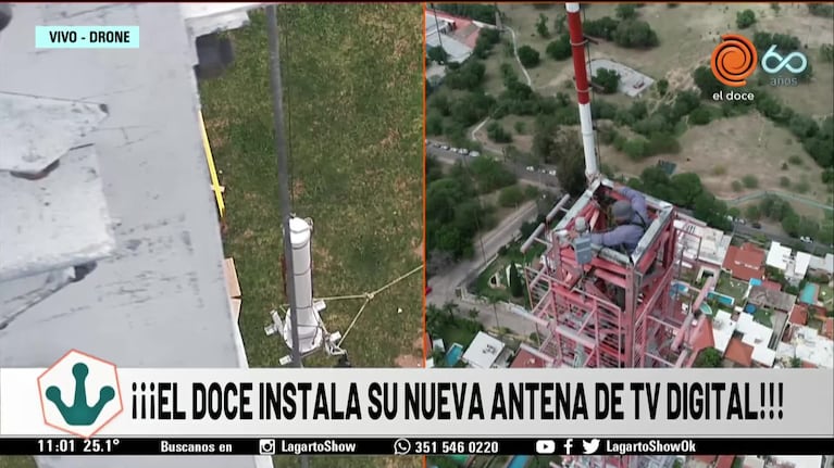 Así montaron la nueva antena digital de El Doce
