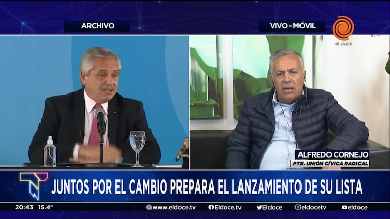 Cornejo trató de irresponsables al Presidente y a CFK y remarcó los errores del gobierno