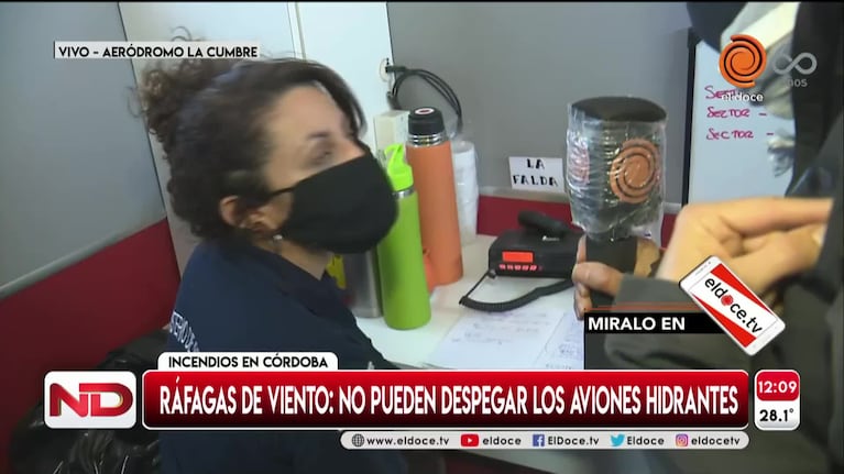 Incendios: el viento no deja despegar a los aviones hidrantes