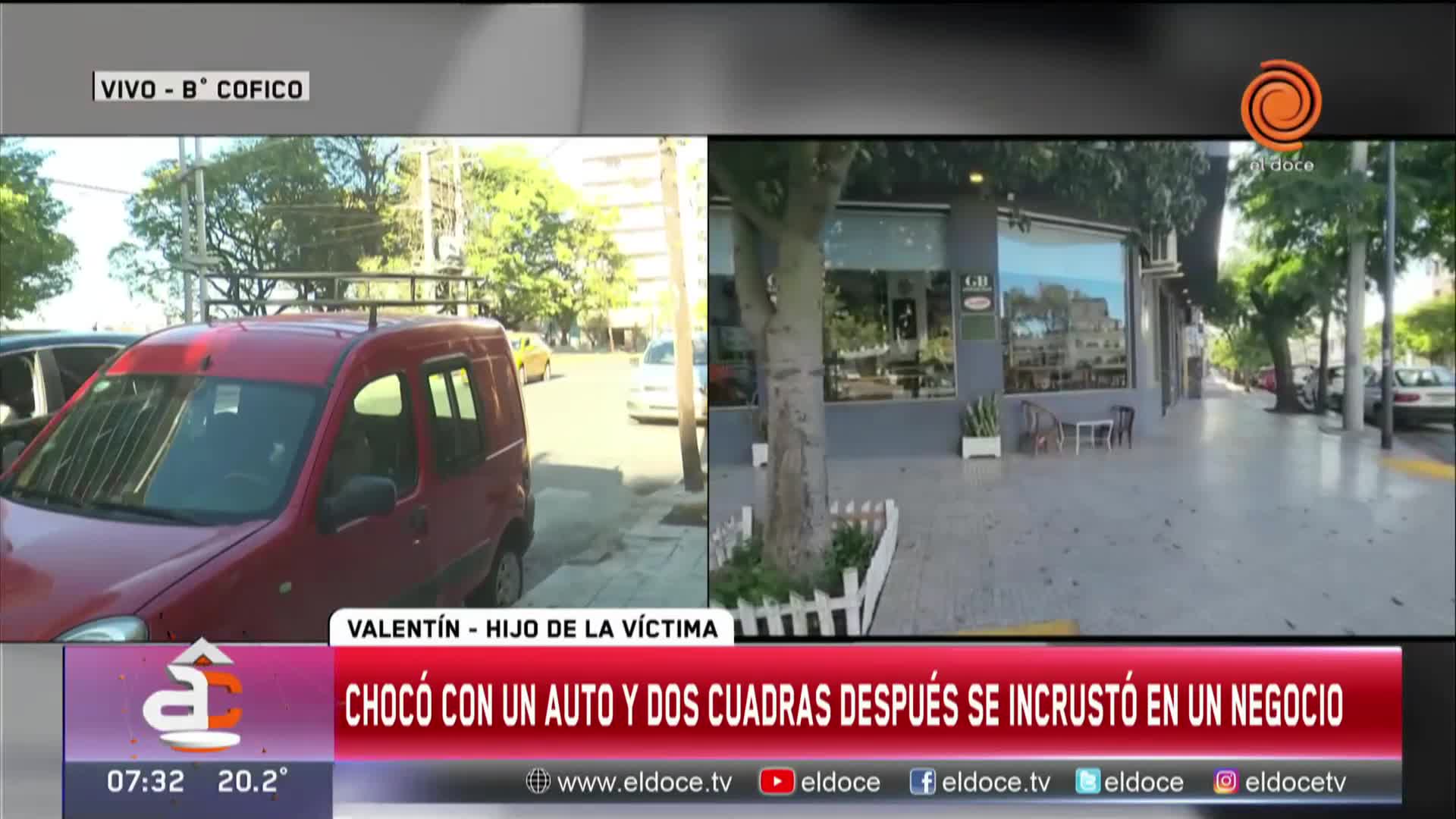 Un auto protagonizó dos choques en Barrio Cofico