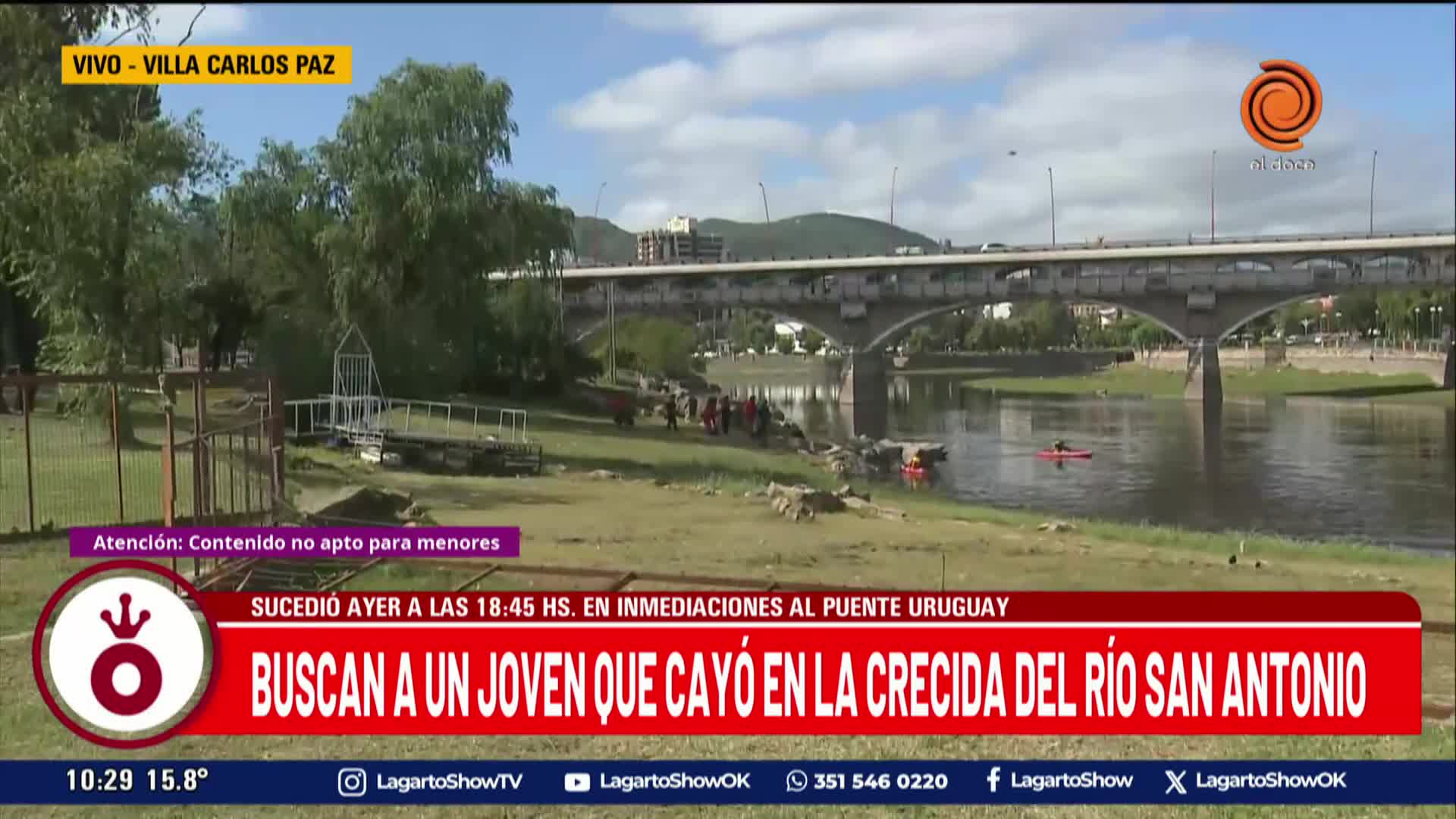 Buscan a un joven en el río San Antonio