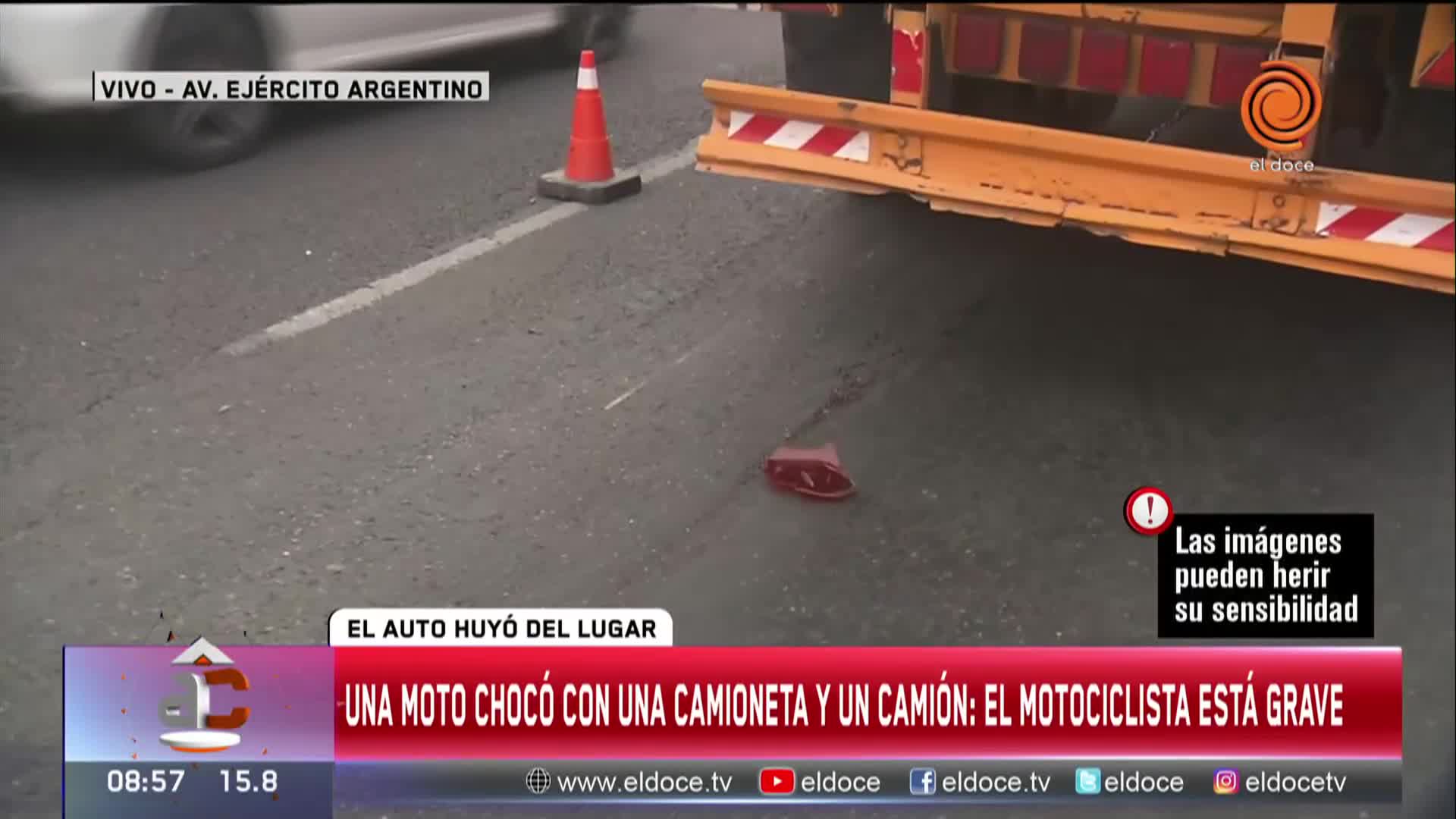 Un camión lo pasó por encima y está grave