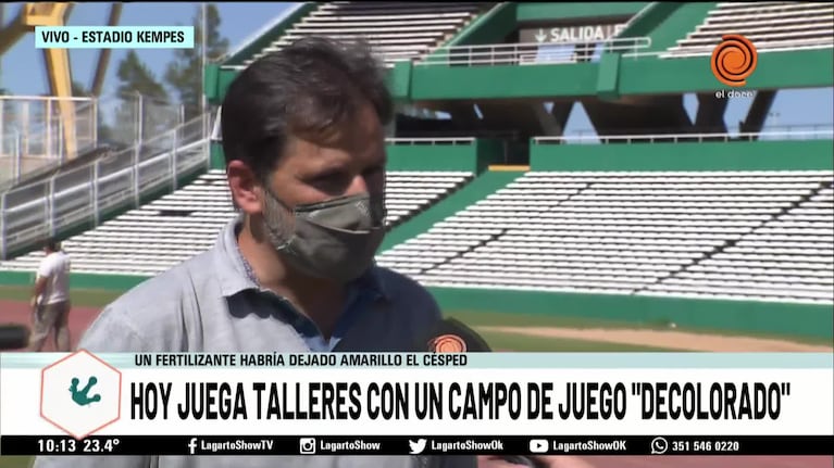 El césped del Kempes, decolorado: cómo está la cancha