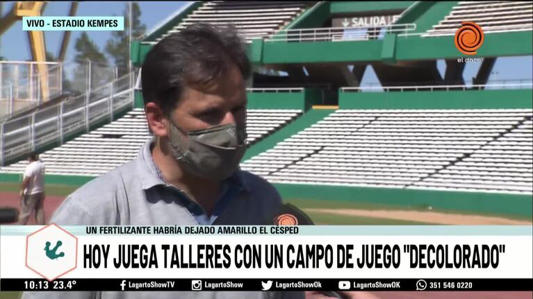 El césped del Kempes, decolorado: cómo está la cancha