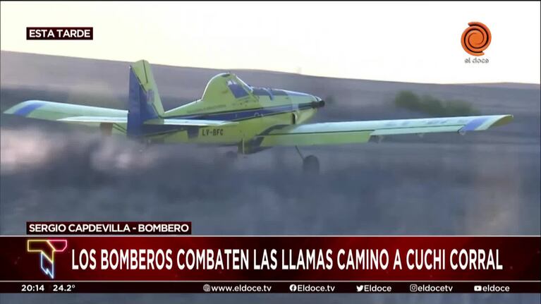 Las dificultades para combatir el incendio en Cuchi Corral