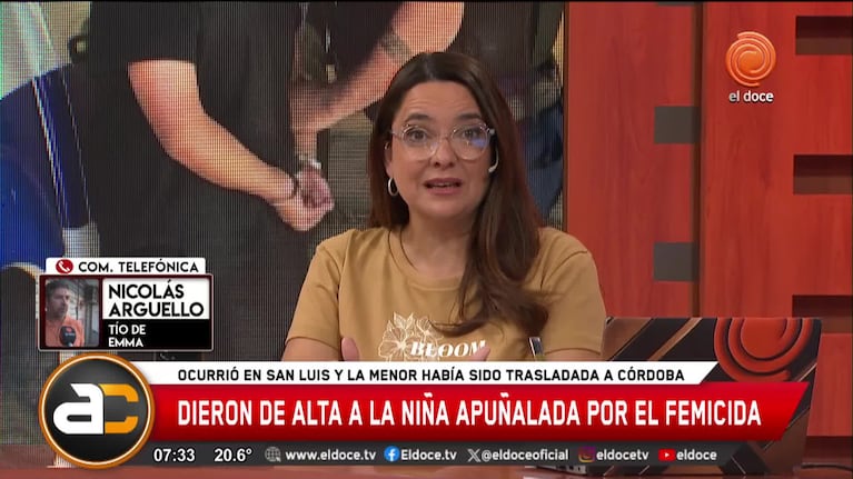La alegría del tío de Emma por el alta de la nena apuñalada por un femicida