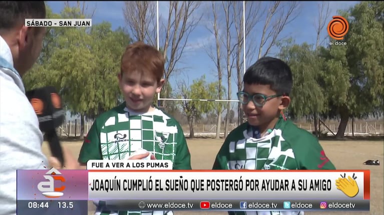 El Doce acompañó a los amigos a ver a Los Pumas