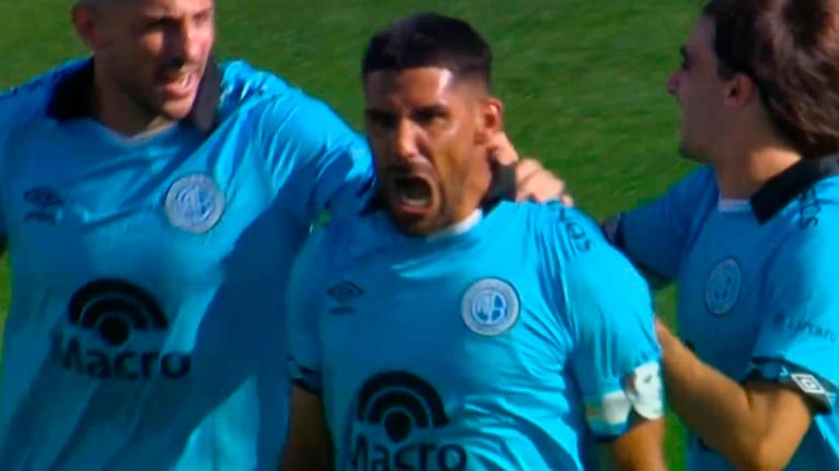 El gol de Jara para el 1 a 0 de Belgrano ante Barracas Central