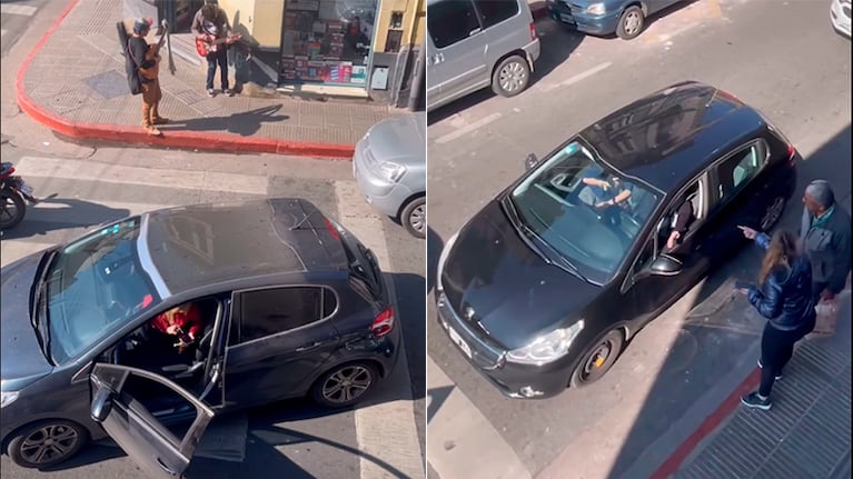 Choque, discusión y músicos en vivo: desopilante video en el centro de Córdoba
