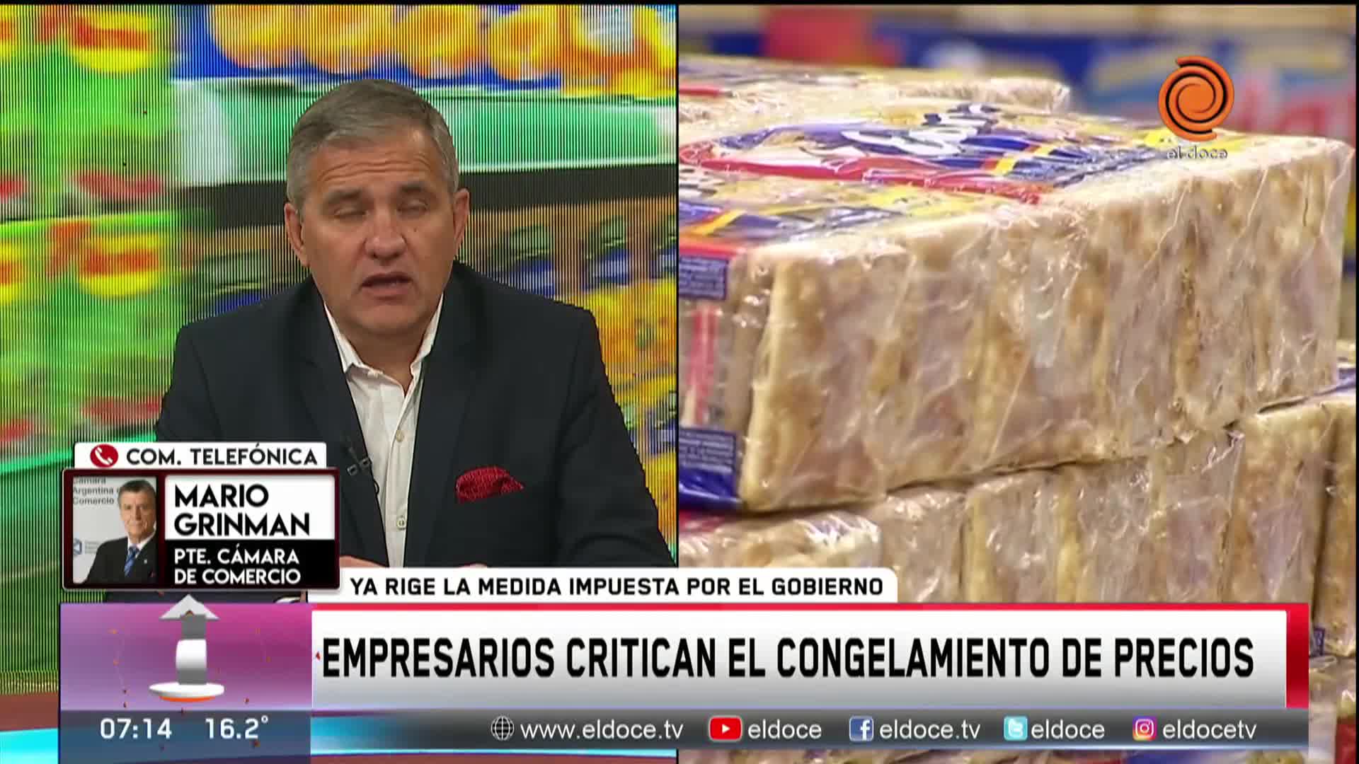 Empresarios critican el congelamiento de precios impuesto