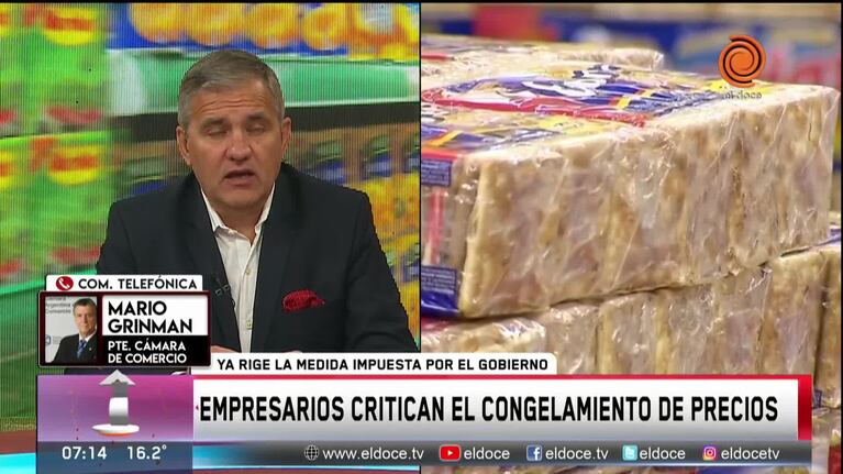 Empresarios critican el congelamiento de precios impuesto