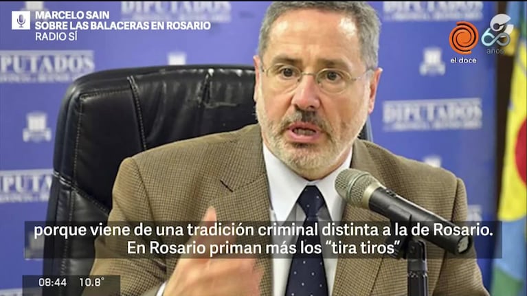 Marcelo Sain, sobre las balaceras narco en Rosario